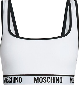 Moschino logo-underband stretch-cotton bra - White