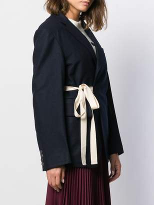 Plan C double-breasted tied blazer