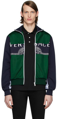 Versace Green and Navy Medusa Track Jacket