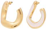 Thumbnail for your product : Marni Open Hoop Enamel Earrings - Womens - Pink