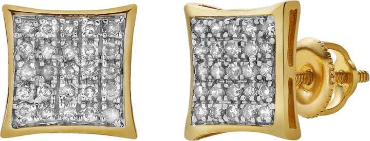 LuvMyJewelry Capricho 10K Yellow Gold Diamond Unisex Earrings - 0.19 Cts