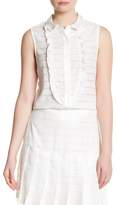 Thumbnail for your product : ABS by Allen Schwartz Sleeveless Ruffle Front Button-Down Shirt