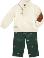 Thumbnail for your product : Ralph Lauren Childrenswear Vintage Varsity Fleece Shawl & Pants Set, Oatmeal Heather, 9-24 Months