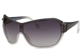 Tod's Women's Shield Dark Grey and White Translucent Sunglasses