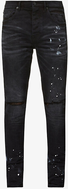 Purple Brand Mens Black Slim-Fit Skinny Stretch-Denim Jeans 34