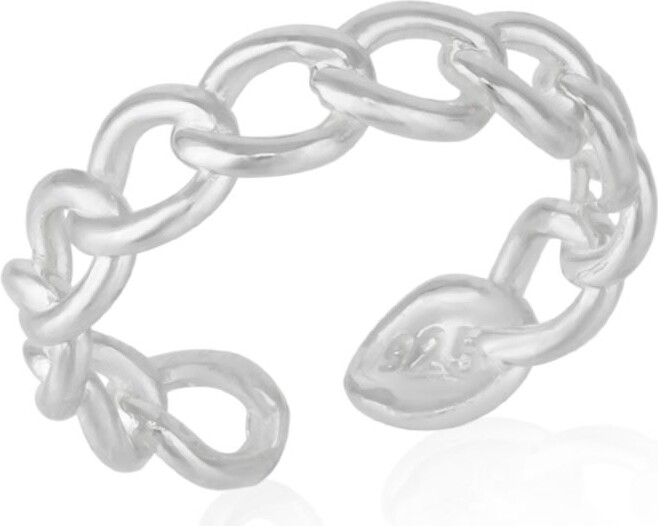 Spero London Sterling Silver Chain Ring - Silver