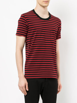 Attachment striped pocket T-shirt