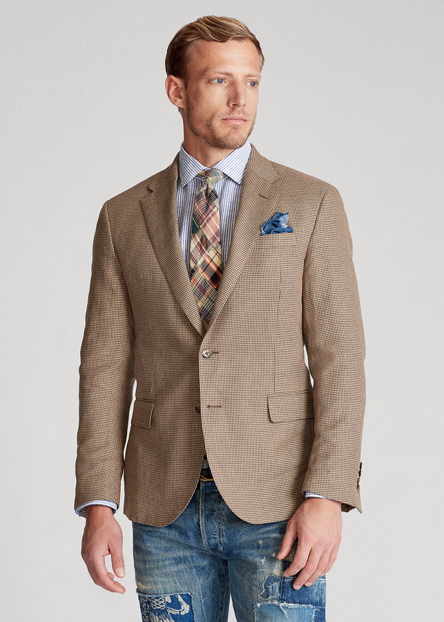 polo ralph lauren houndstooth tweed blazer