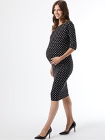 Thumbnail for your product : Dorothy Perkins Maternity Mono Spot Print Jersey Dress Black