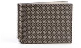 Thumbnail for your product : Ferragamo black leather gancio pattern printed money clip bi-fold wallet