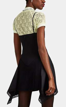 Alexander Wang Women's Lace- & Satin-Trimmed Stretch-Crepe Minidress - Black