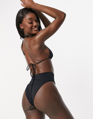 ASOS DESIGN Tall mix and match high waist bikini bottom in black
