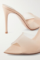 Thumbnail for your product : Gianvito Rossi Elle 105 Patent-leather And Pvc Mules - Neutrals