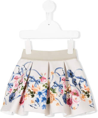 MonnaLisa floral print flared skirt