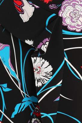 Emilio Pucci Wrap-effect Floral-print Crepe Skirt