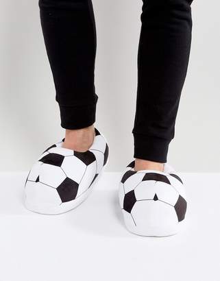 ASOS Design Football Slippers In Black and White