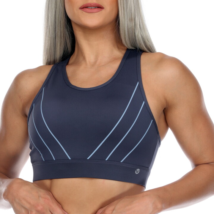 White Mark Fashion White Mark Women’s Cut Out Back Mesh Sports Bra