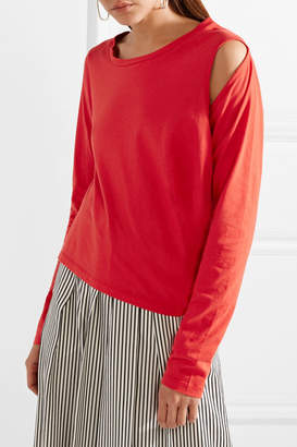 MM6 MAISON MARGIELA Convertible Cutout Stretch Cotton-jersey Top - Red