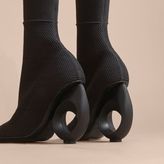 Thumbnail for your product : Burberry Mid-calf Knitted Boots with Sculpted Heel
