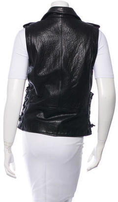 Veda Leather Moto Vest