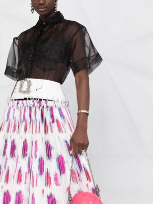 Chopova Lowena Belted-Waist Pleated Skirt