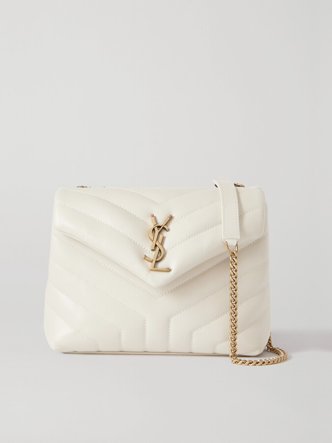 Saint Laurent Loulou Small Quilted Leather Shoulder Bag - White