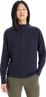 Icebreaker Merino Women's Standard Central Long Sleeve Full-Zip Casual Wool Lounge Sweatshirt