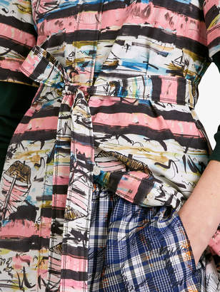 Burberry Short-sleeve Coastal Print Cotton Shirt Dress