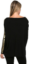 Thumbnail for your product : Minnie Rose Tensilk Beaded Crew Neck Sweater in Black