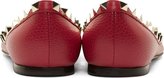 Thumbnail for your product : Valentino Raspberry Leather Rockstud Ballerina Flats