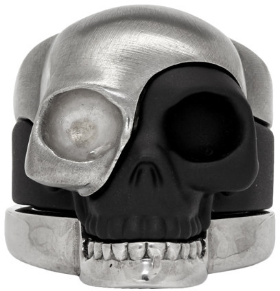 alexander mcqueen divided skull ring
