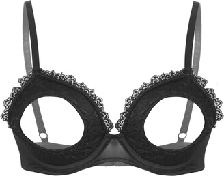 CHICTRY Womens Underwired Bra Sheer Lace Exotic Unlined Bralette Lingerie
