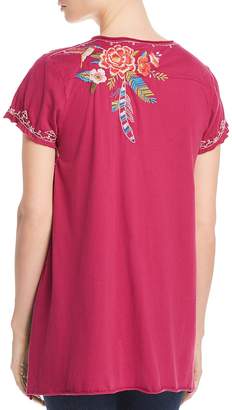 Johnny Was Collection Samira Embroidered Drape Top