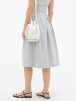 Thumbnail for your product : Giuliva Heritage Collection The Giovanna Jacquard-stripe Cotton Skirt - White Stripe