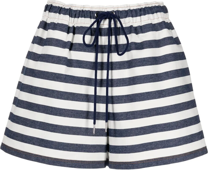 Kimhekim Stripe-Print Drawstring Shorts