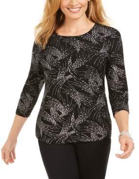 JM Collection Printed Jacquard Top, Created for Macy's