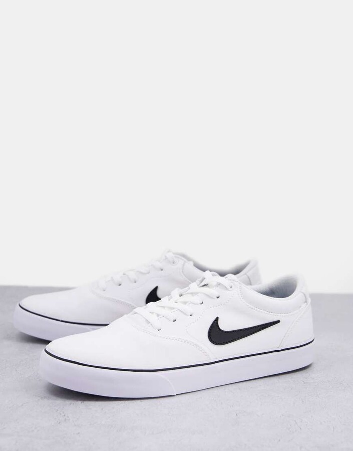 Nike SB Chron canvas skate trainers in white ShopStyle