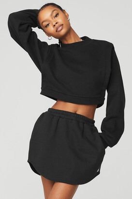 Alo Yoga  Cropped Fresh Coverup Top in Black, Size: XS - ShopStyle