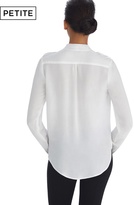 Thumbnail for your product : White House Black Market Petite Iconic Artist Long Sleeve Surplice White Shirt