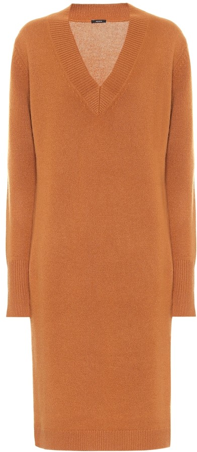 orange turtleneck sweater dress