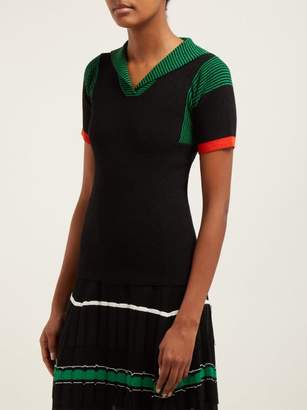 Proenza Schouler Ribbed Cotton-blend Sweater - Womens - Black Multi