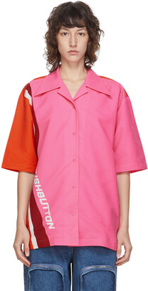 pushBUTTON Pink & Orange Logo Short Sleeve Shirt