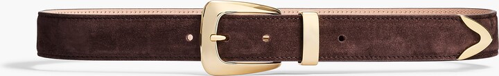 Benny Belt in Coffee Suede with Gold