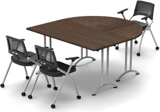 Inbox Zero Pakswith 3 Person Conference Meeting Tables with 3 Chairs Complete Set