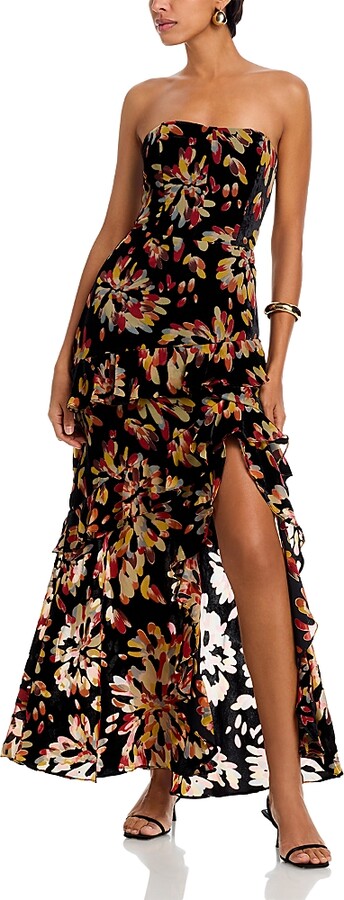 Milly Raelynn Confetti Burnout Velvet Ruffle Dress