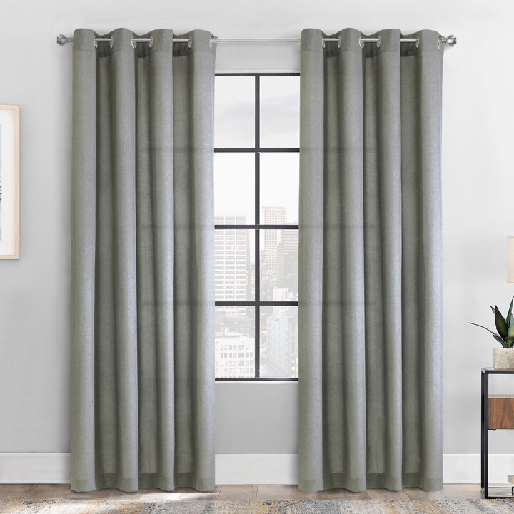 Loft Living Murphy Light Filtering Grommet Indoor Curtain 52 x 84 in Grey
