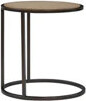 Latitude Run Toffee Metal/Wood Chairside Table With Compact Layout And Metal Base, Versatile For Different Settings, 14.41 In Depth, 22.28 Width, 23.09 Height Base