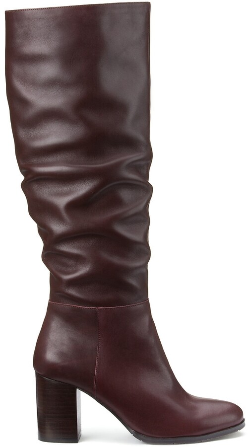maroon tall boots