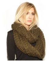 Thumbnail for your product : Paula Bianco Chunky Knit Infinity Scarf in Olive