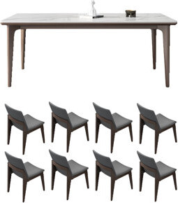 A Zoetic Home Ash Wood Slate Dining Table